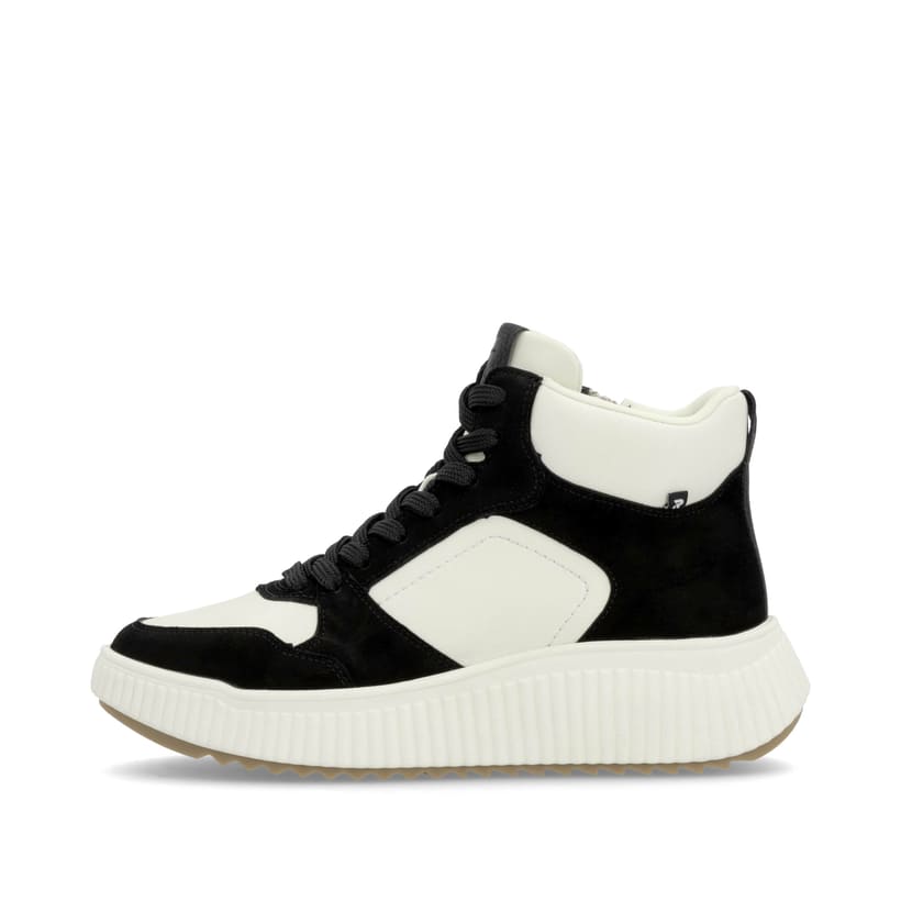 Rieker Artikelnummer W1770-60 Rieker Damen Sneaker High cremeweiß-schwarz Günstiger Verkauf