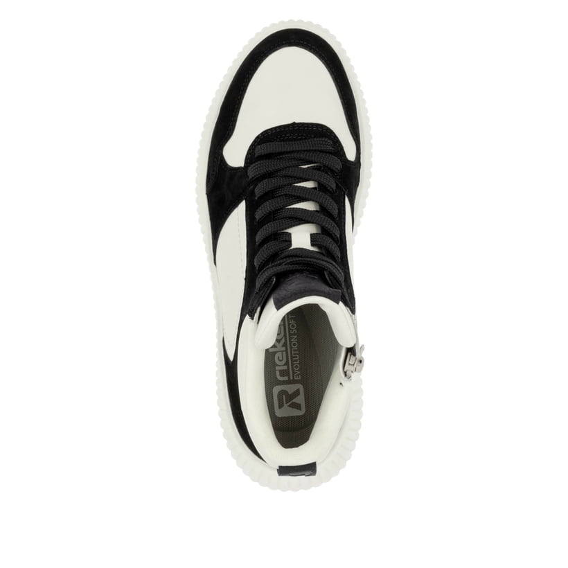 Rieker Artikelnummer W1770-60 Rieker Damen Sneaker High cremeweiß-schwarz Günstiger Verkauf