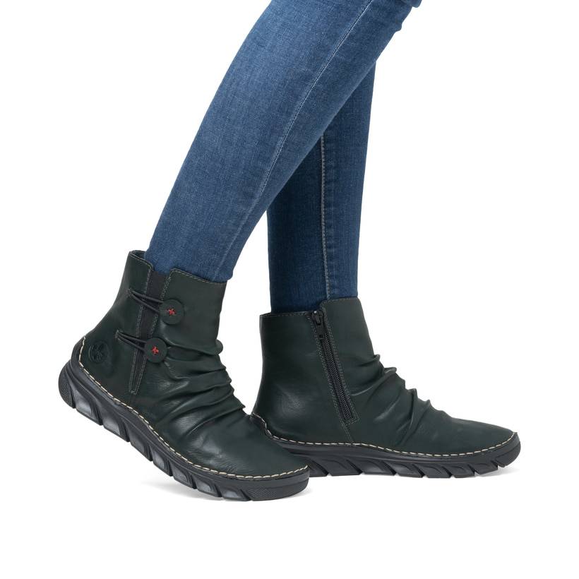 Rieker Artikelnummer 55052-54 Rieker Damen Schnürstiefel waldgrün Fabrikverkauf