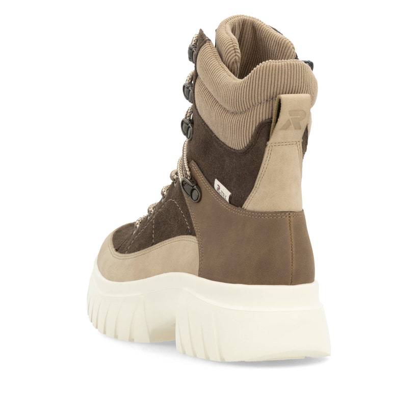 Rieker Artikelnummer W1871-25 Rieker Damen Schnürstiefel holzbraun-lehmbeige Meist gekauft