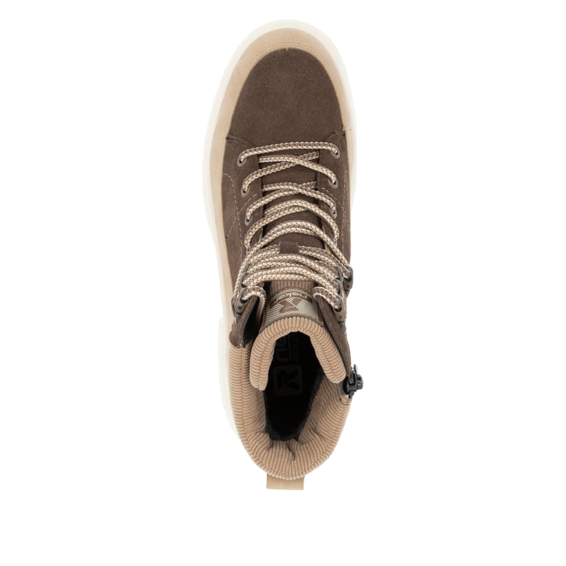 Rieker Artikelnummer W1871-25 Rieker Damen Schnürstiefel holzbraun-lehmbeige Meist gekauft