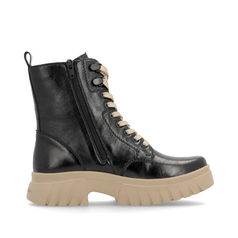 Rieker Artikelnummer W1870-00 Rieker Damen Schnürstiefel glanzschwarz Online
