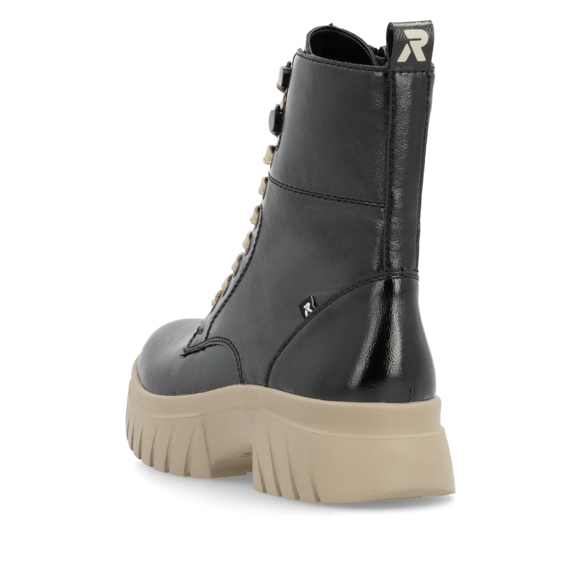 Rieker Artikelnummer W1870-00 Rieker Damen Schnürstiefel glanzschwarz Online