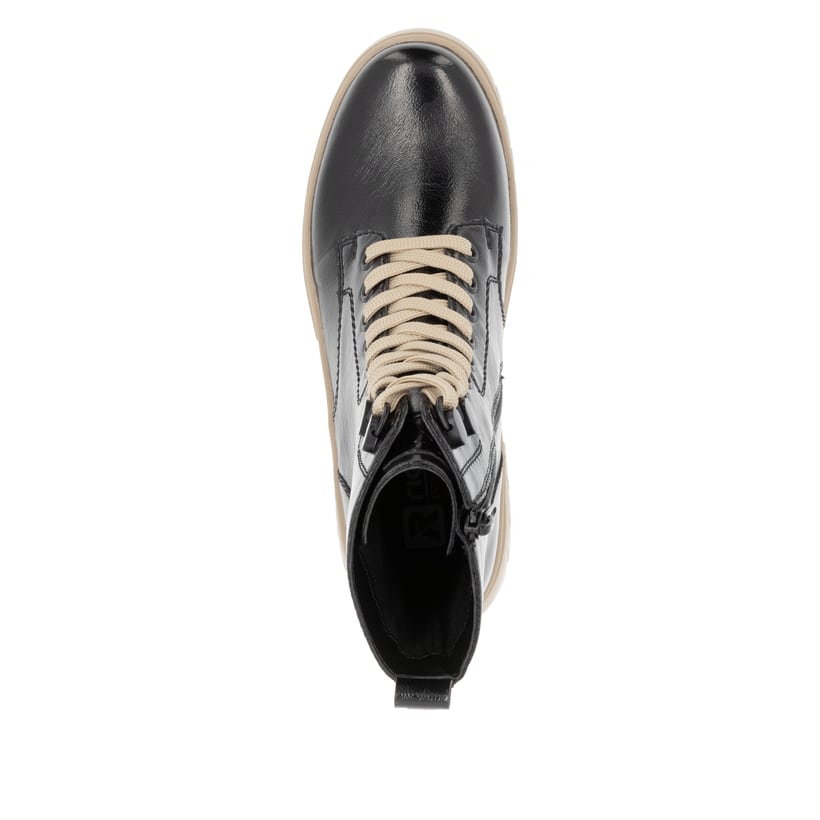 Rieker Artikelnummer W1870-00 Rieker Damen Schnürstiefel glanzschwarz Online