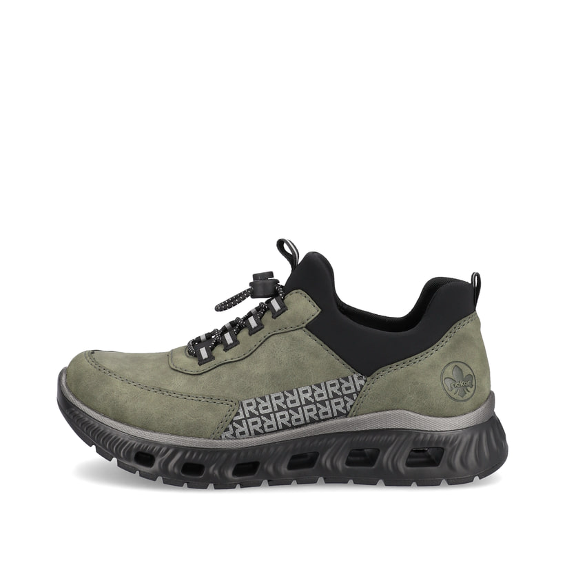 Rieker Artikelnummer M6058-54 Rieker Damen Slipper khaki-schwarz