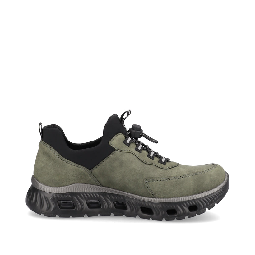 Rieker Artikelnummer M6058-54 Rieker Damen Slipper khaki-schwarz Auslauf