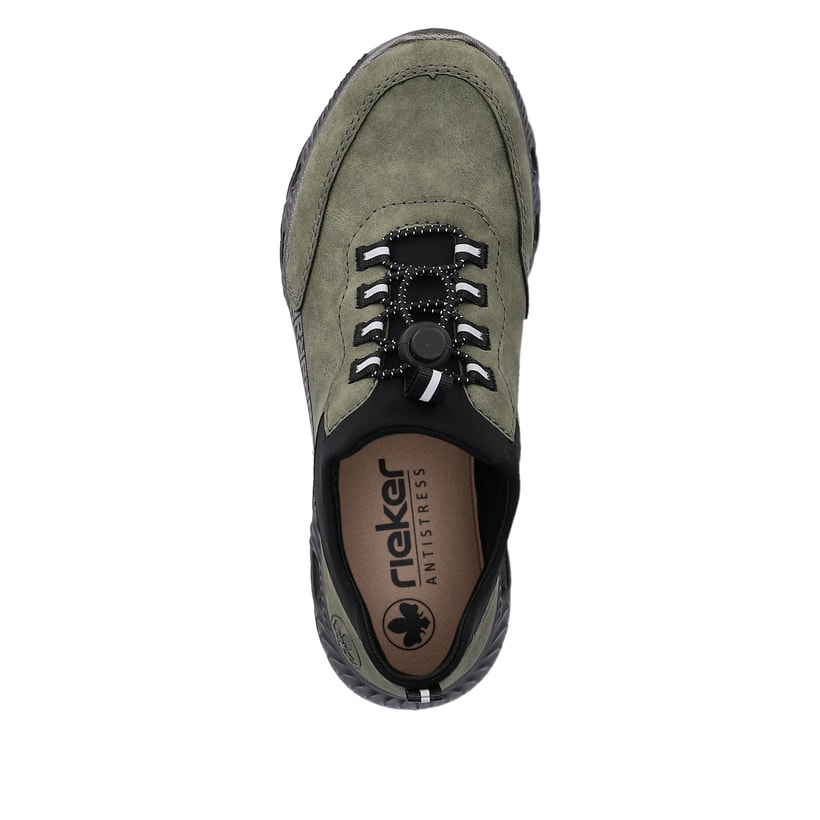 Rieker Artikelnummer M6058-54 Rieker Damen Slipper khaki-schwarz Auslauf
