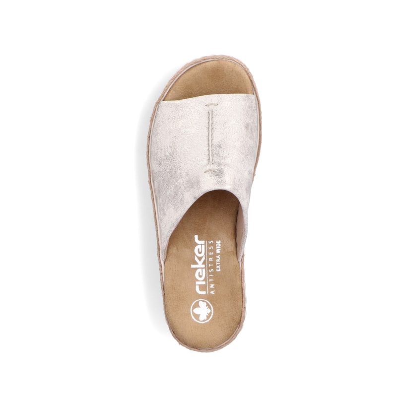 Rieker Artikelnummer 69288-60 Rieker Damen Pantoletten silber-platin-metallic Günstiger Verkauf