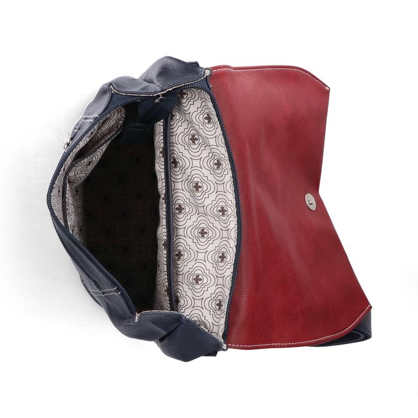Rieker Artikelnummer H1357-14 Rieker Rucksack stahlblau-kirschrot Outlet