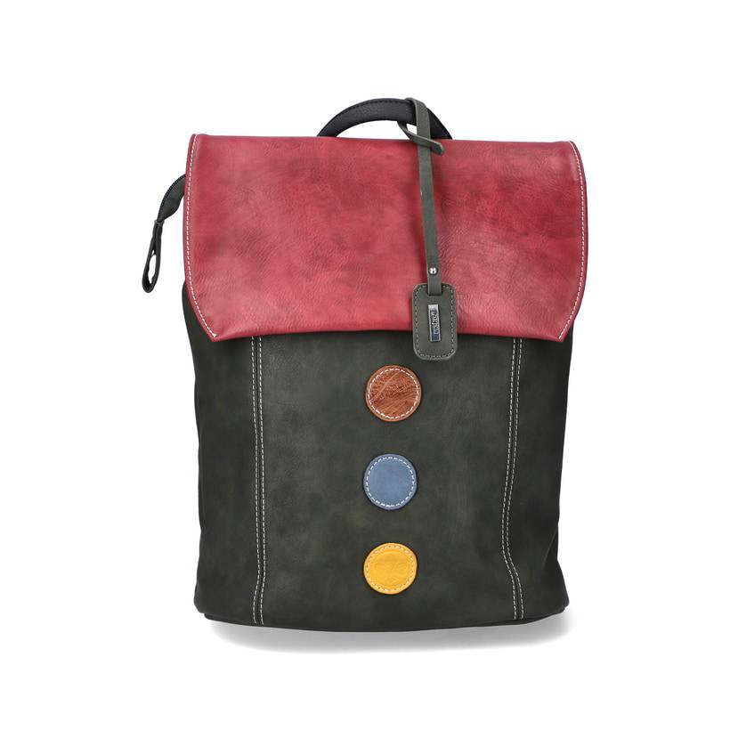 Rieker Artikelnummer H1357-54 Rieker Rucksack waldgrün-kirschrot Fabrikverkauf