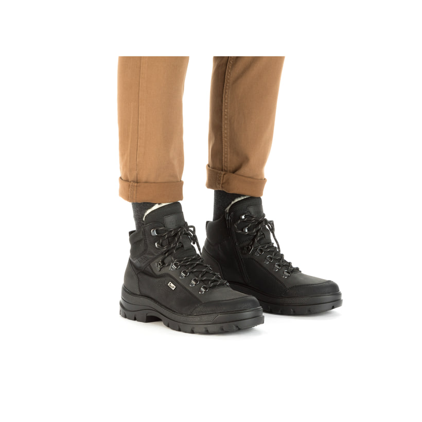 Rieker Artikelnummer F5410-00 Rieker Herren Schnürstiefel nachtschwarz Günstiger Verkauf