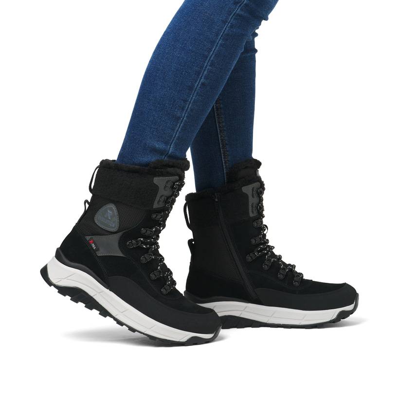 Rieker Artikelnummer W0066-00 Rieker Damen Schnürstiefel carbonschwarz Blitzverkäufe