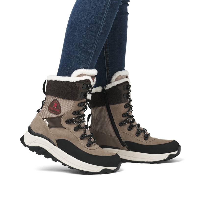 Rieker Artikelnummer W0066-64 Rieker Damen Schnürstiefel braunbeige Outlet