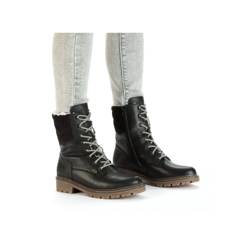 Rieker Artikelnummer Y9232-00 Rieker Damen Schnürstiefel tiefschwarz im Angebot
