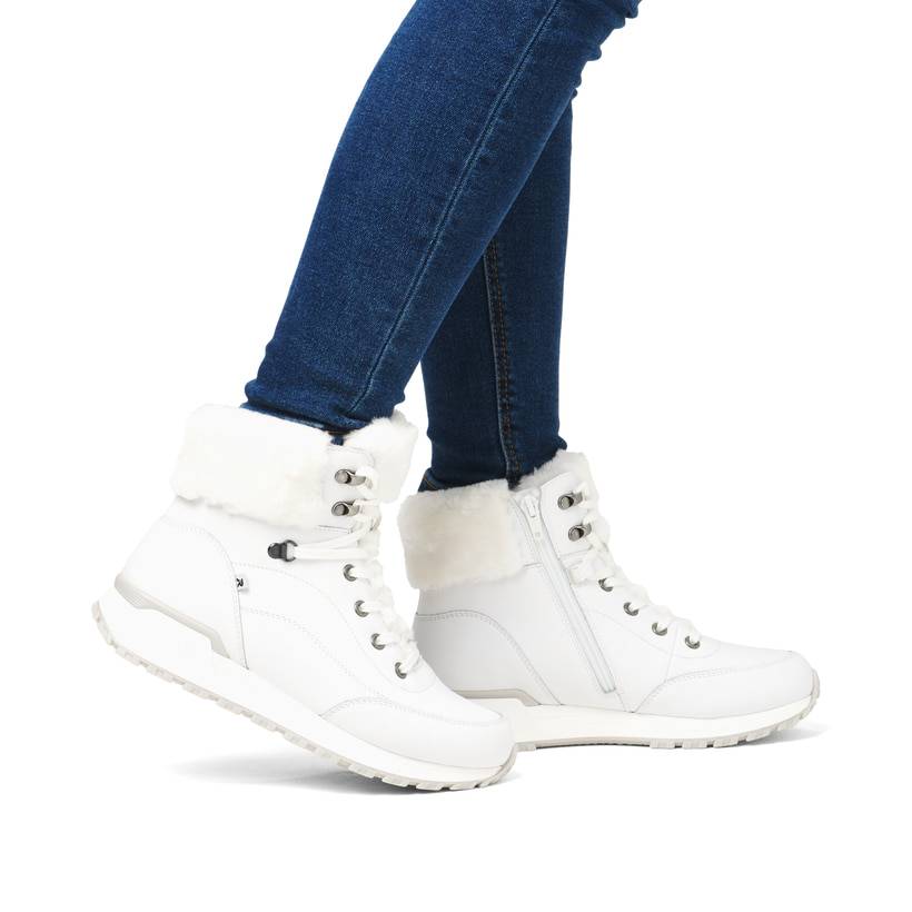 Rieker Artikelnummer W0670-80 Rieker Damen Schnürstiefel kristallweiß Schlussverkauf