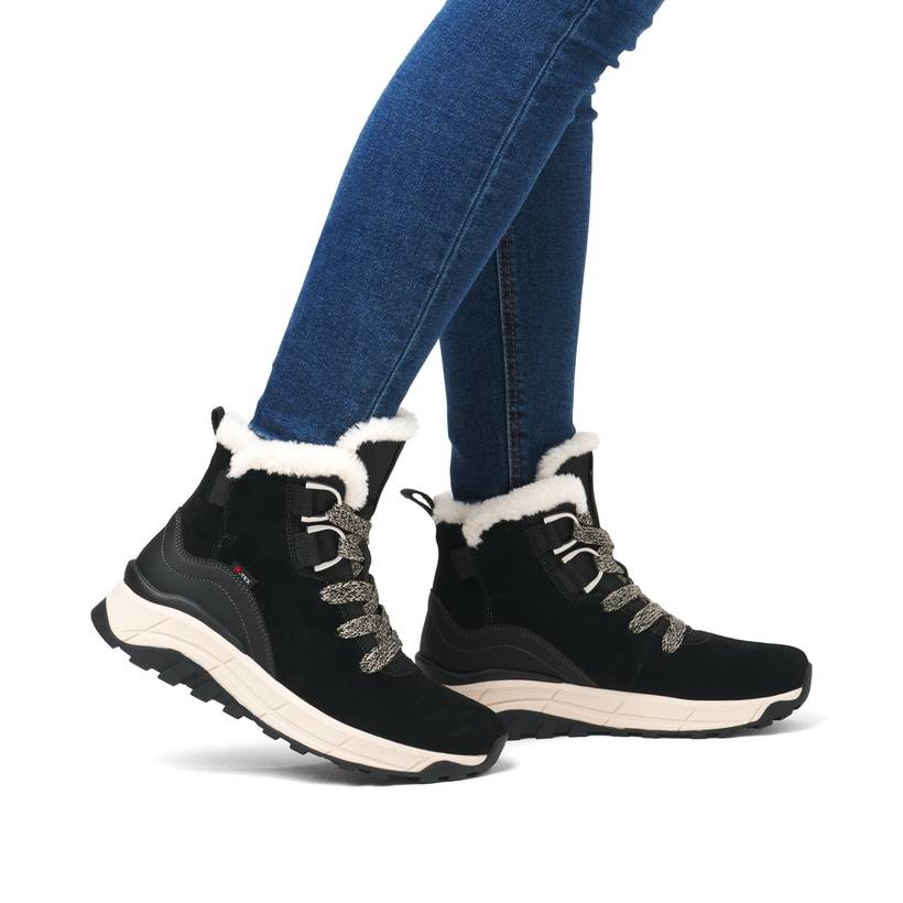 Rieker Artikelnummer W0073-00 Rieker Damen Schnürstiefel graphitschwarz Online Shopping