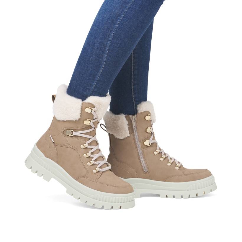 Rieker Artikelnummer W2174-20 Rieker Damen Schnürstiefel braunbeige Meist gekauft