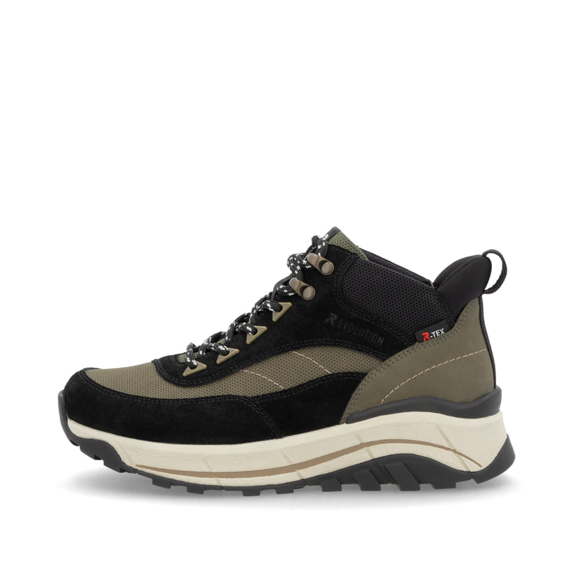 Rieker Artikelnummer W0067-54 Rieker Damen Schnürstiefel urbanschwarz-khaki