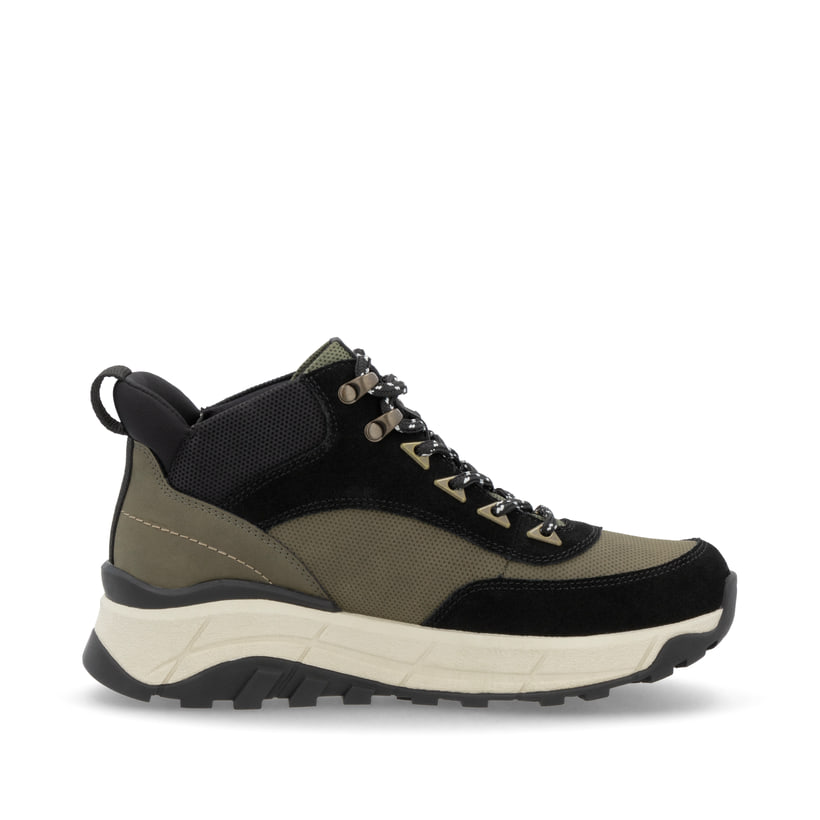Rieker Artikelnummer W0067-54 Rieker Damen Schnürstiefel urbanschwarz-khaki Online