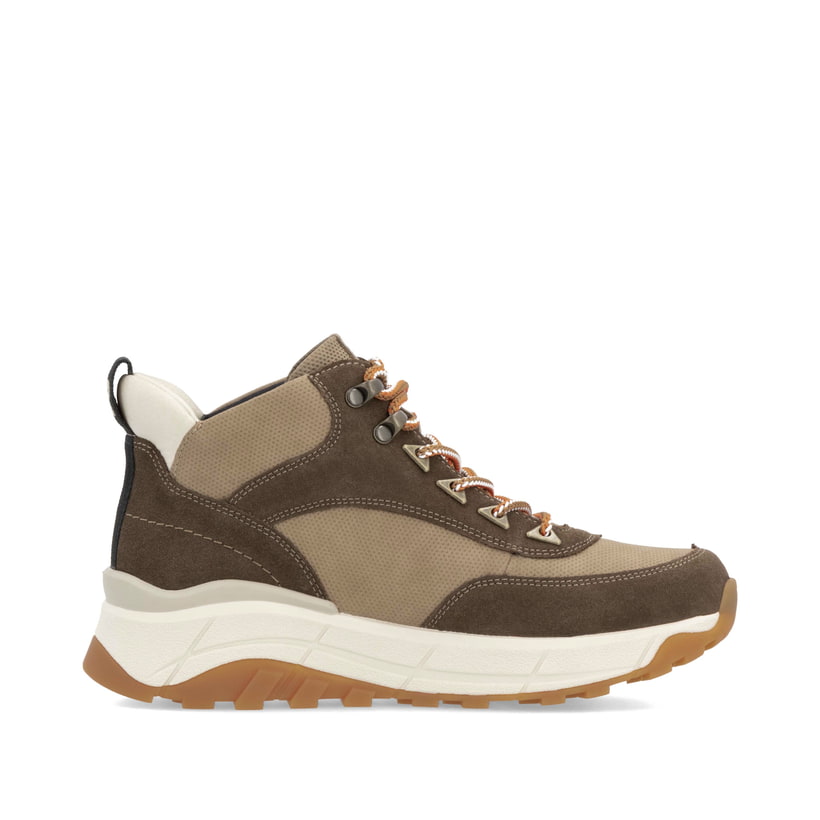 Rieker Artikelnummer W0067-20 Rieker Damen Schnürstiefel hozbraun-beige Outlet