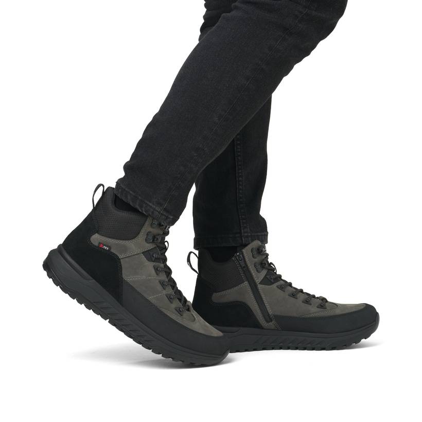 Rieker Artikelnummer U0174-42 Rieker Herren Schnürstiefel graphitgrau-schwarz Zeitlich begrenztes Angebot