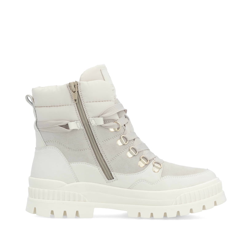 Rieker Artikelnummer W2171-80 Rieker Damen Schnürstiefel arktikgrau-cremeweiß Verkauf