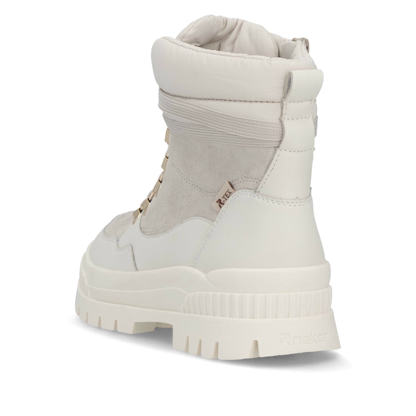 Rieker Artikelnummer W2171-80 Rieker Damen Schnürstiefel arktikgrau-cremeweiß Verkauf