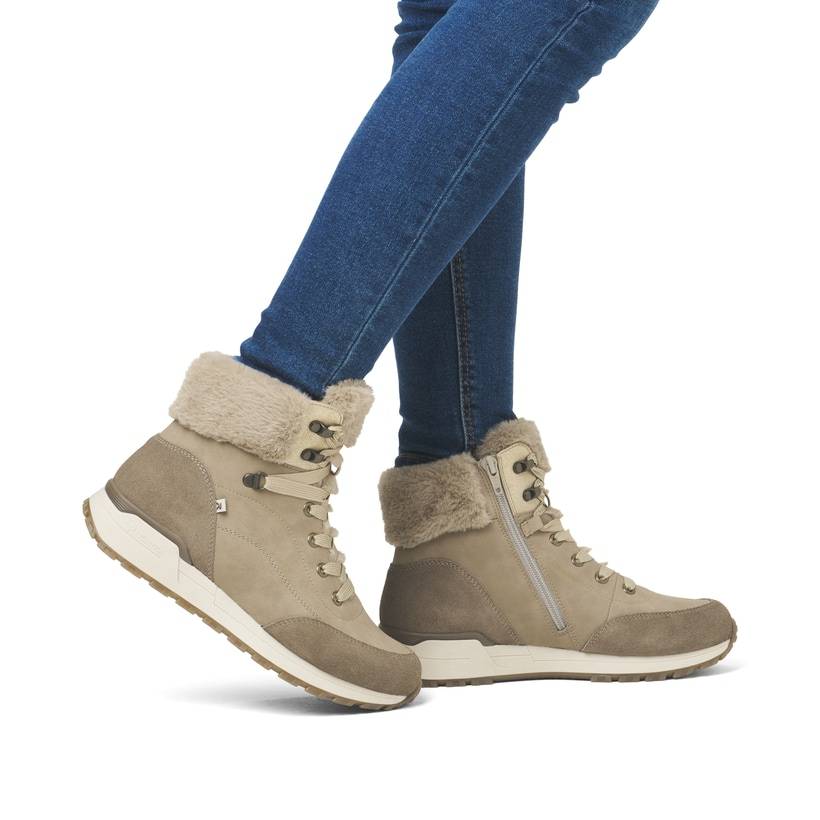 Rieker Artikelnummer W0670-20 Rieker Damen Schnürstiefel braunbeige Angebote