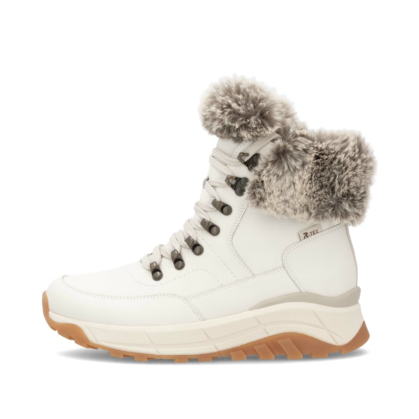 Rieker Artikelnummer W0063-80 Rieker Damen Schnürstiefel cremeweiß