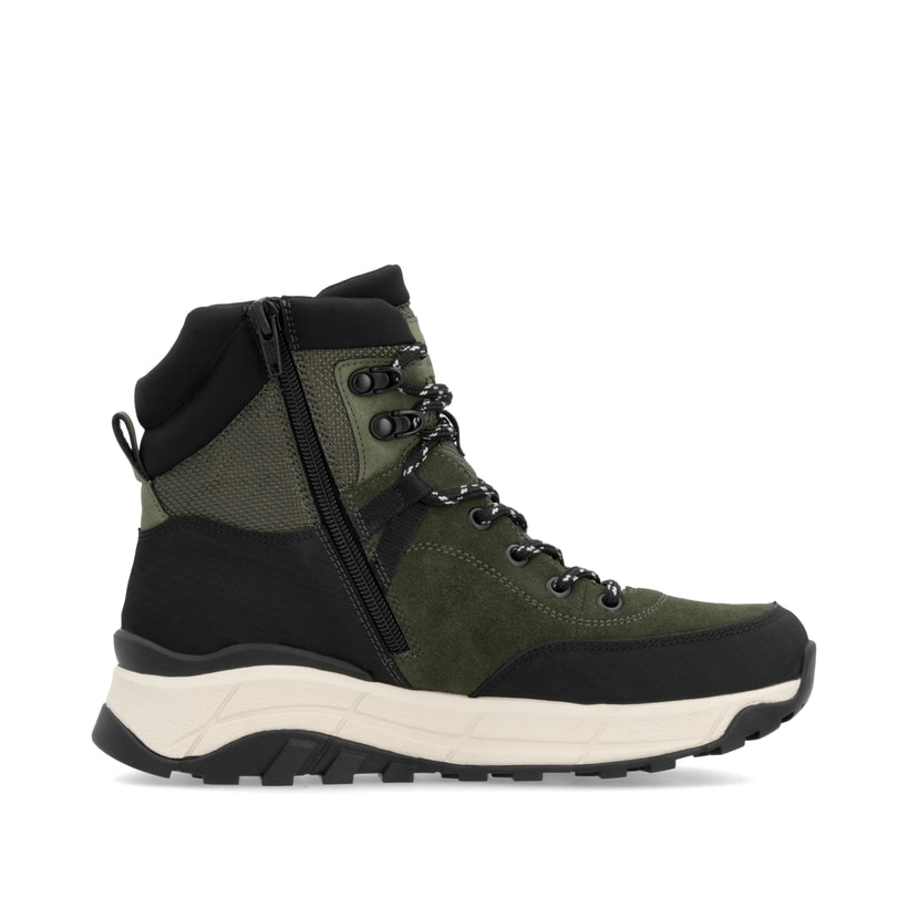 Rieker Artikelnummer W0072-54 Rieker Damen Schnürstiefel khaki-schwarz Schlussverkauf