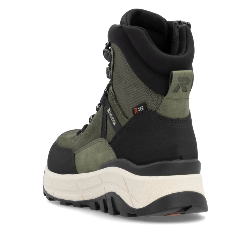 Rieker Artikelnummer W0072-54 Rieker Damen Schnürstiefel khaki-schwarz Schlussverkauf