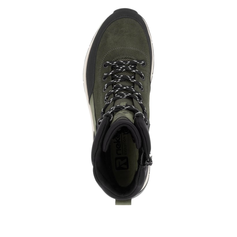 Rieker Artikelnummer W0072-54 Rieker Damen Schnürstiefel khaki-schwarz Schlussverkauf