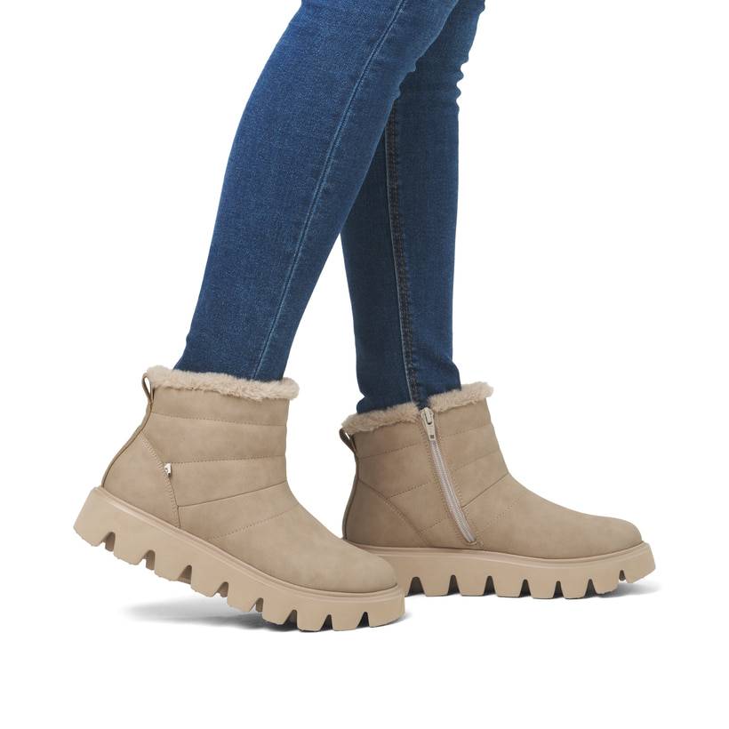 Rieker Artikelnummer W2070-20 Rieker Damen Kurzstiefel lehmbeige Fabrikverkauf