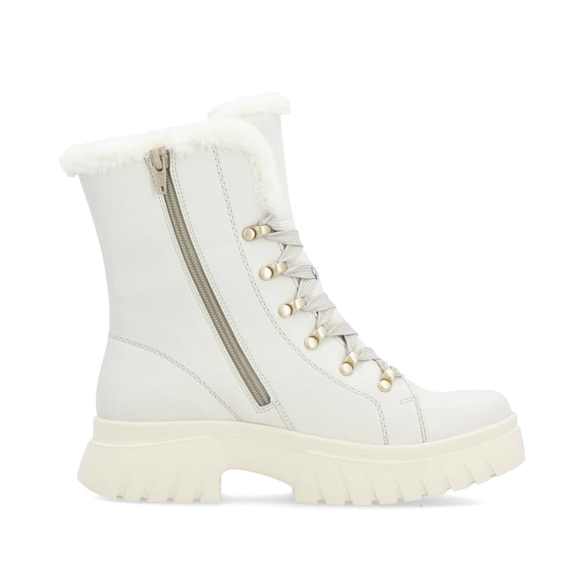 Rieker Artikelnummer W1874-80 Rieker Damen Schnürstiefel cremeweiß Auslauf