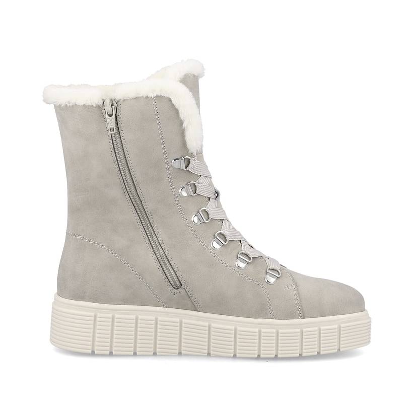 Rieker Artikelnummer W1070-40 Rieker Damen Schnürstiefel platinum grey Günstiger Verkauf