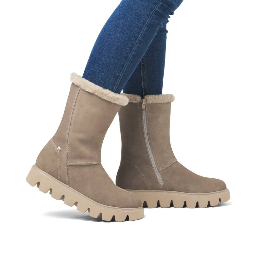 Rieker Artikelnummer W2072-64 Rieker Damen Hochschaftstiefel graubeige Meist gekauft