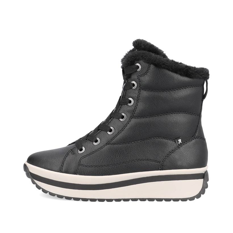 Rieker Artikelnummer W0963-01 Rieker Damen Schnürstiefel urbanschwarz
