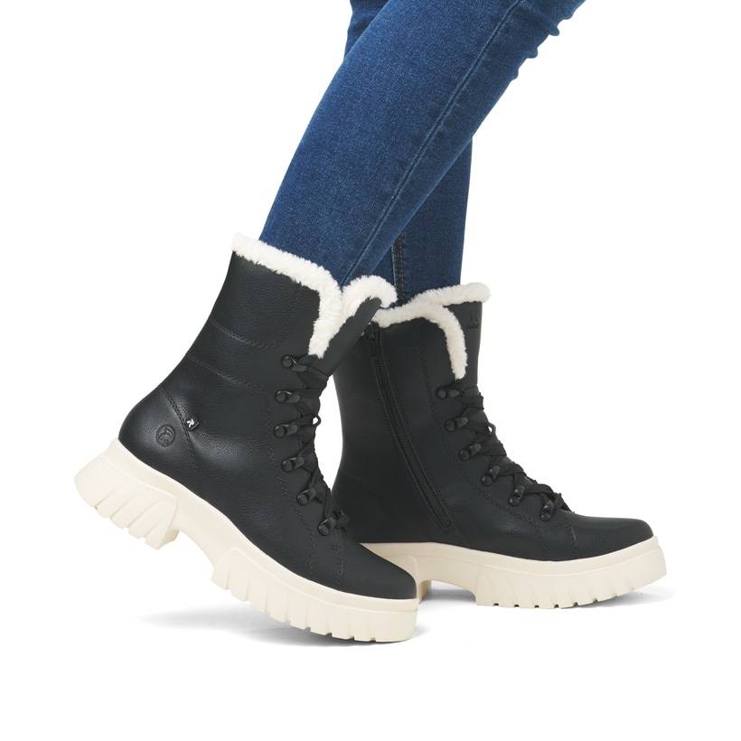 Rieker Artikelnummer W1874-00 Rieker Damen Schnürstiefel graphitschwarz Hotsell