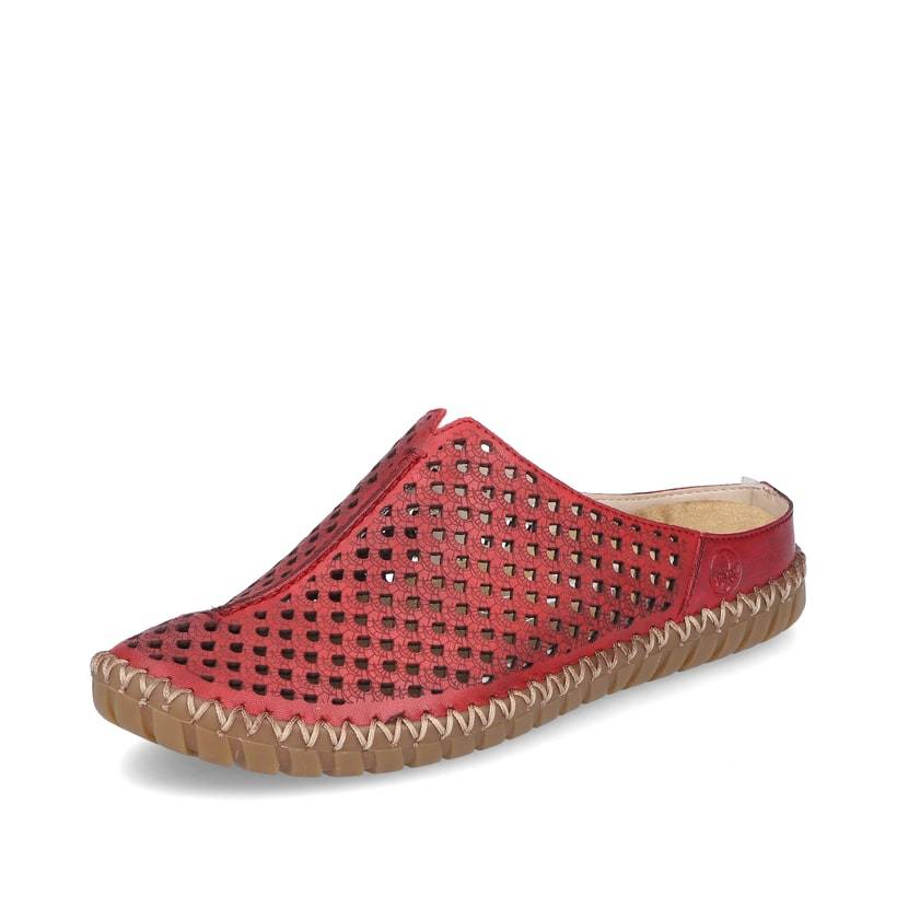 Rieker Artikelnummer M2885-35 Rieker Damen Clogs dunkelrot 50% Rabatt mit kostenlosem Versand