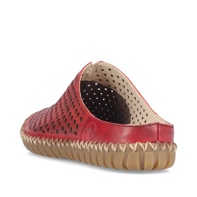 Rieker Artikelnummer M2885-35 Rieker Damen Clogs dunkelrot 50% Rabatt mit kostenlosem Versand
