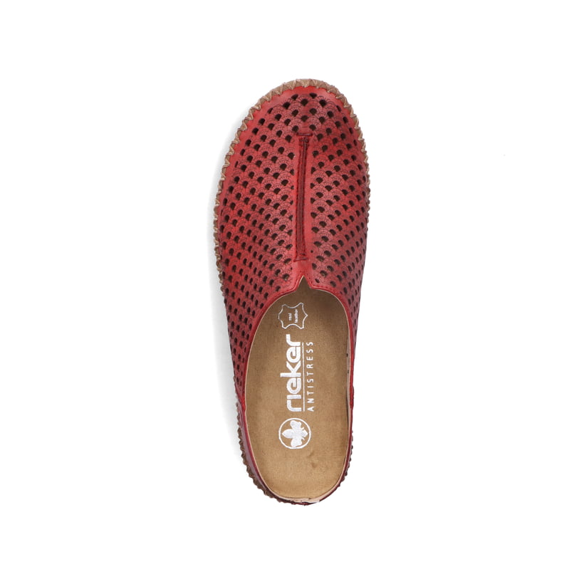 Rieker Artikelnummer M2885-35 Rieker Damen Clogs dunkelrot 50% Rabatt mit kostenlosem Versand