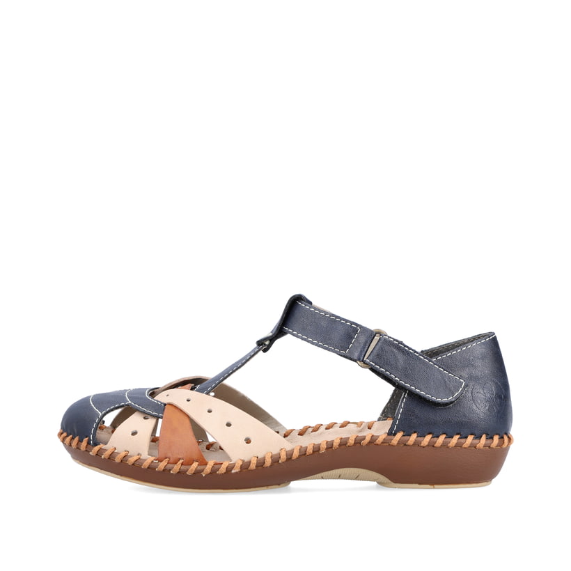 Rieker Artikelnummer M1655-14 Rieker Damen Riemchensandalen marineblau-beige