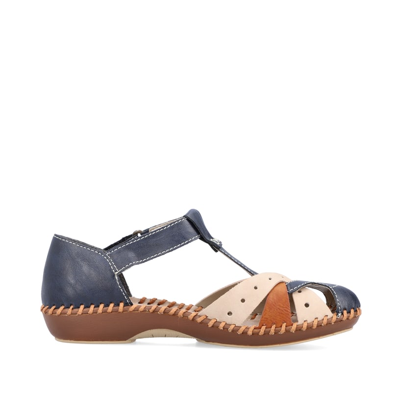 Rieker Artikelnummer M1655-14 Rieker Damen Riemchensandalen marineblau-beige Auslauf