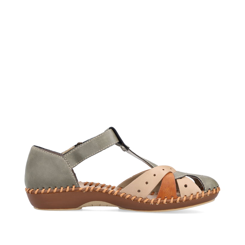 Rieker Artikelnummer M1655-54 Rieker Damen Riemchensandalen mintgrün-beige Hotsell