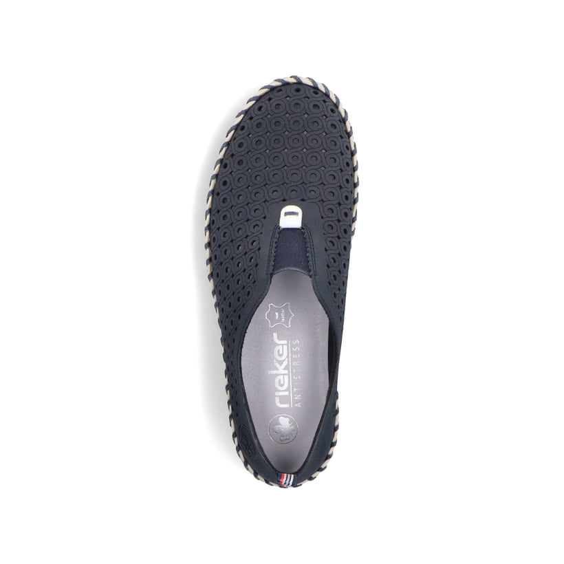 Rieker Artikelnummer N1963-14 Rieker Damen Slipper stahlblau im Angebot