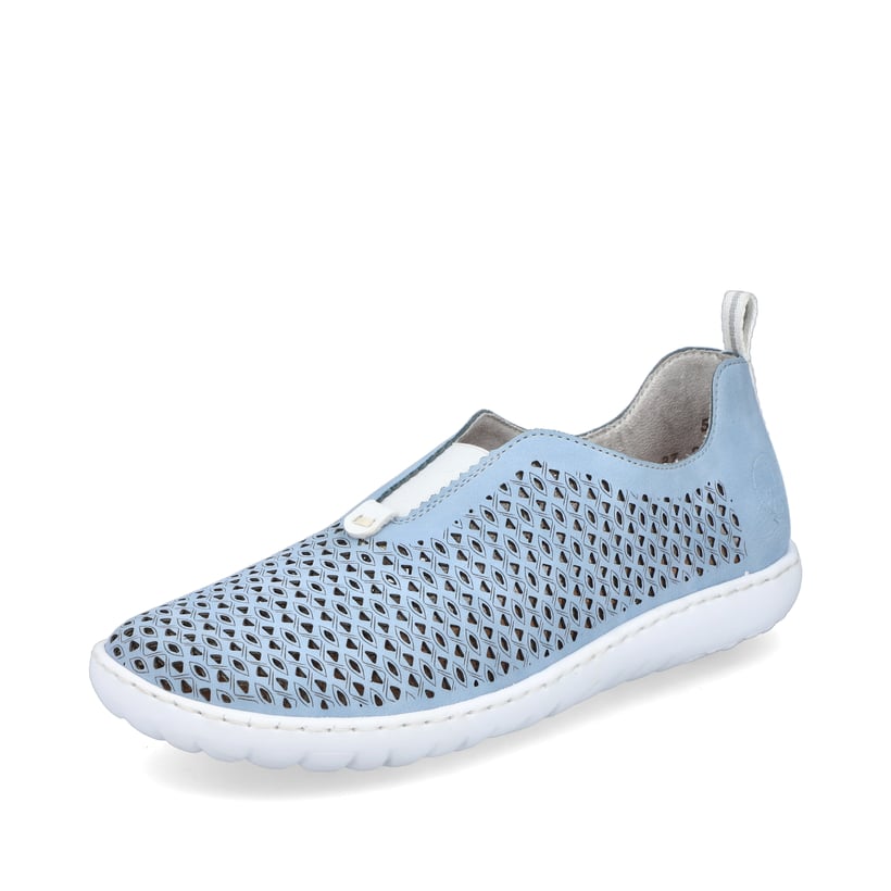 Rieker Artikelnummer 52866-10 Rieker Damen Slipper hellblau Günstiger Verkauf
