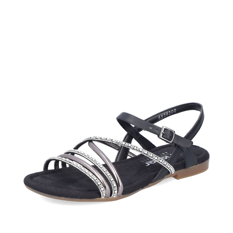 Rieker Artikelnummer 65262-00 Rieker Damen Riemchensandalen tiefschwarz Günstiger Verkauf