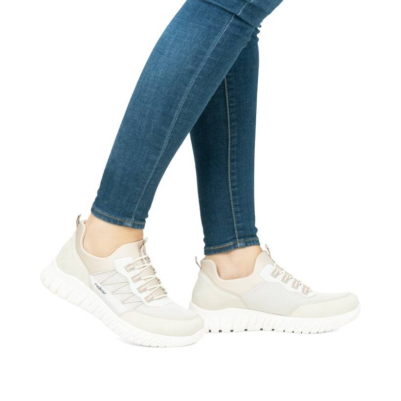 Rieker Artikelnummer M5358-60 Rieker Damen Slipper vanilleweiß Günstiger Verkauf