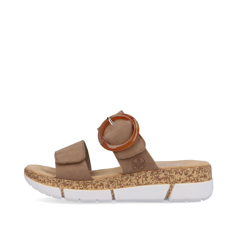 Rieker Artikelnummer V2392-62 Rieker Damen Pantoletten sandbeige