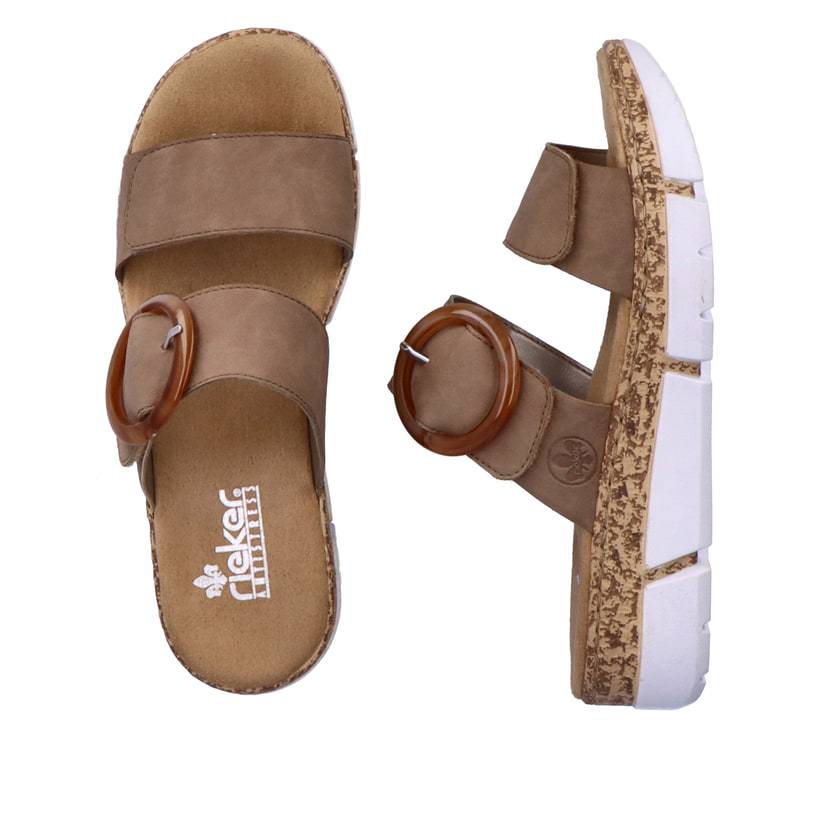 Rieker Artikelnummer V2392-62 Rieker Damen Pantoletten sandbeige Flash Sale